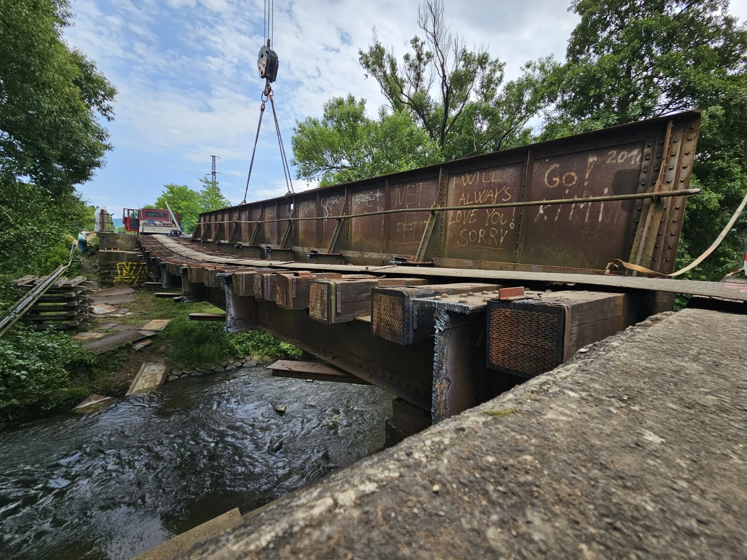 Demontáž železničného mosta Holiša - 7